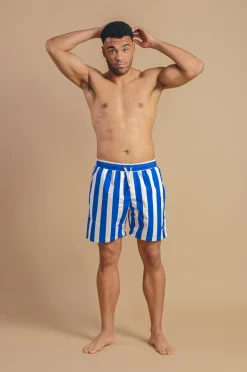 Beach Club Swim Shorts Striped Blue<Trendsplant Best Sale