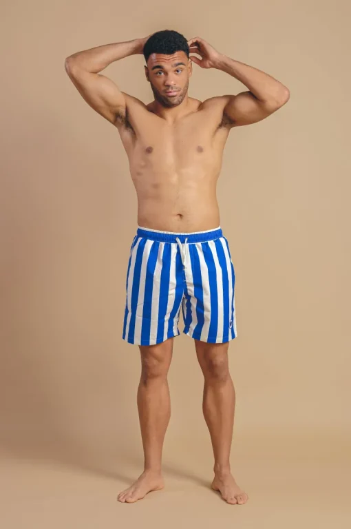 Beach Club Swim Shorts Striped Blue<Trendsplant Best Sale