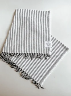 Beach Towel Stripes White/Grey<Pura Clothing Store