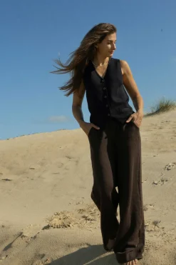 Bene Merino Wide Pants Chocolate<Salanida Store