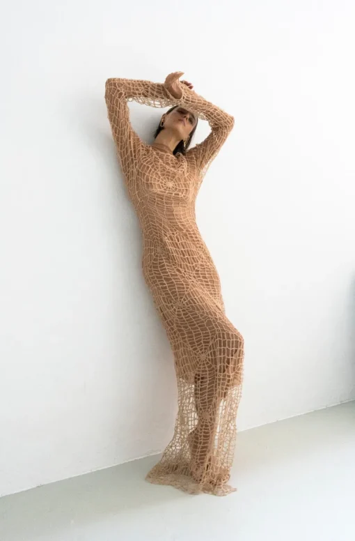 Berdiansk Hämähäkinseitti Mohair Beige Mekko<KM by LANGE Best Sale