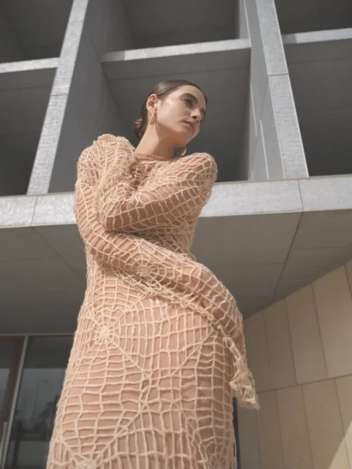 Berdiansk Hämähäkinseitti Mohair Beige Mekko<KM by LANGE Best Sale