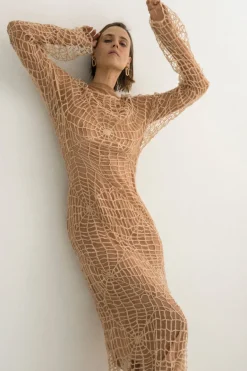 Berdiansk Hämähäkinseitti Mohair Beige Mekko<KM by LANGE Best Sale
