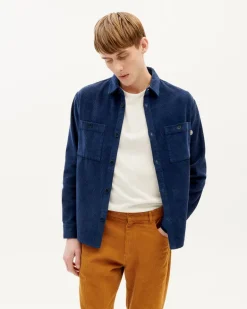 Bes Corduroy Overshirt Blue<Thinking MU Discount