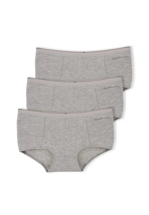 Blaire Shorts Underpants 3-Pack Grey Melange<ORGANICATION Store