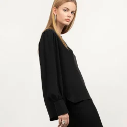 Blaze Silk Blouse Black<Studio Heijne Outlet
