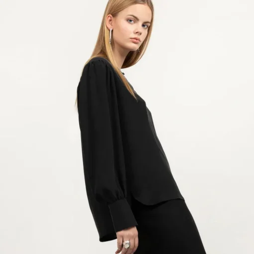 Blaze Silk Blouse Black<Studio Heijne Outlet