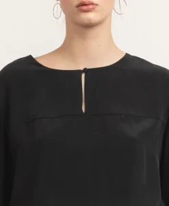 Blaze Silk Blouse Black<Studio Heijne Outlet