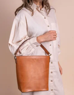 Bobbi Bucket Laukku Maxi Cognac Klassinen Nahka<O My Bag New