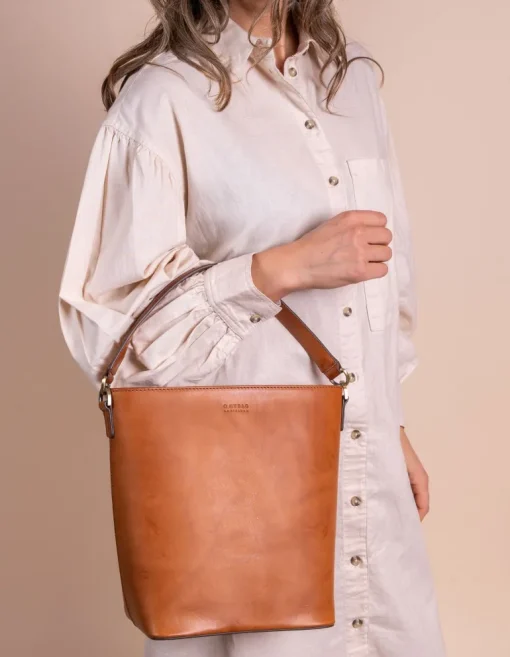 Bobbi Bucket Laukku Maxi Cognac Klassinen Nahka<O My Bag New