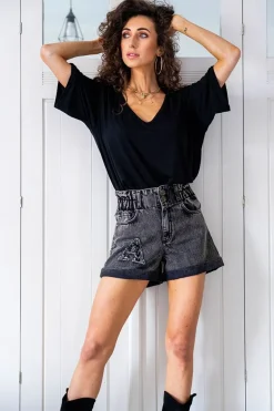 Bonita Denim Shorts Grey<ANGELL Cheap