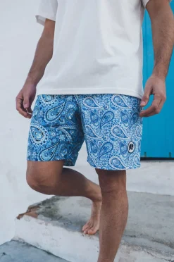 Breeze Paisley Swim Shorts Blue<Trendsplant New
