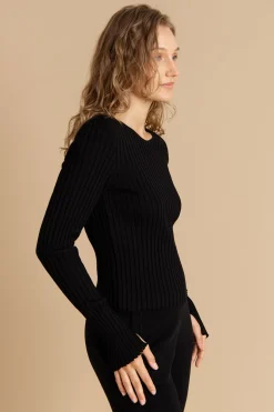 Brera Merino Long-Sleeve Top Black<Salanida Cheap