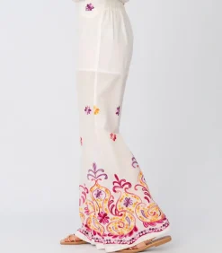 Brodeeratut Levenevät Housut Valkoinen<Elizabeth LaGre Fashion