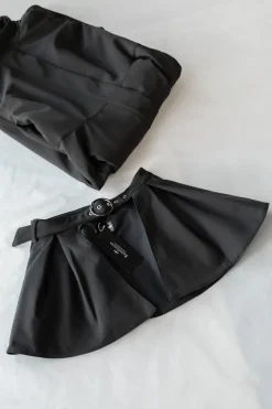 Buckle Belt With Peplum Detail Black Majestic Night<RainSisters Fashion