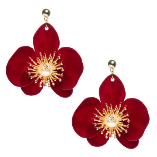 Butterfly Orchid Pienet Korvakorut Punainen<Upcycle with Jing Discount