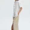 Button-up T-Shirt White<Saint Body Clearance