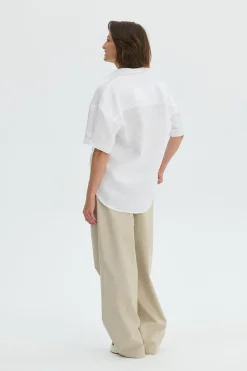 Button-up T-Shirt White<Saint Body Clearance