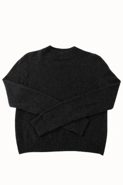 Cashmere Mock Neck Sweater Dark Grey<Pura Clothing Online