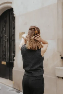 Cashmere Mock Neck Tank Dark Grey<Pura Clothing Fashion
