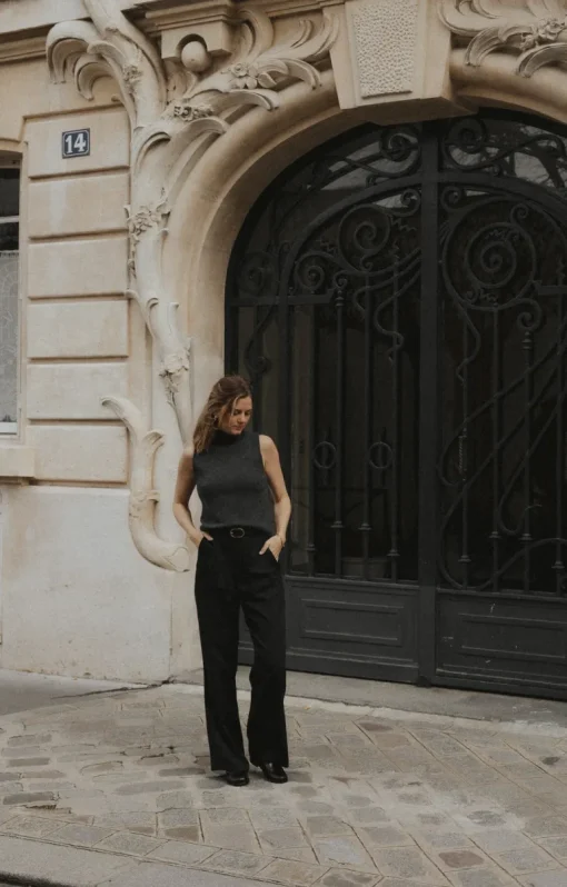 Cashmere Mock Neck Tank Dark Grey<Pura Clothing Fashion