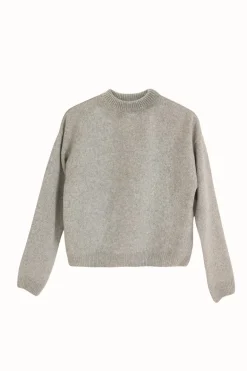 Cashmere Silk Crewneck Sweater Grey<Pura Clothing Store