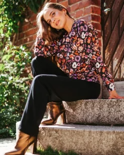 Casual Chic Print Shirt Violettes<Nakoa New