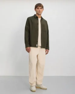 Casual Flannel Shirt Moss Green<Rotholz Store