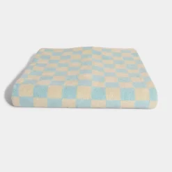 Check Bath Towel Pale Blue<HOMEHAGEN New