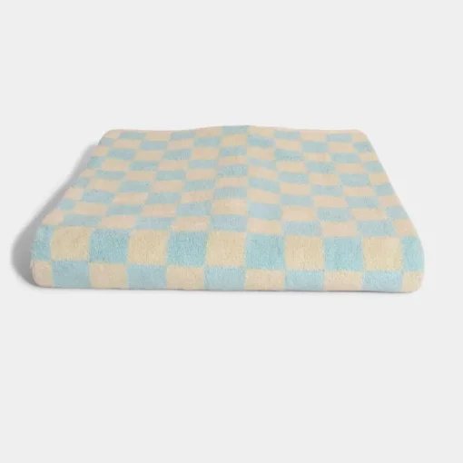 Check Bath Towel Pale Blue<HOMEHAGEN New