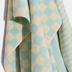 Check Bath Towel Pale Blue<HOMEHAGEN New