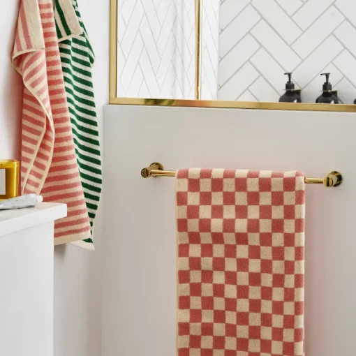 Check Bath Towel Pale Blue<HOMEHAGEN New