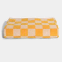 Check Bath Towel Yellow<HOMEHAGEN Best Sale