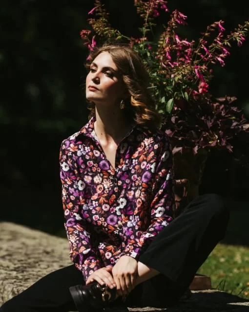 Chloe Button-up Shirt Violettes<Nakoa Shop