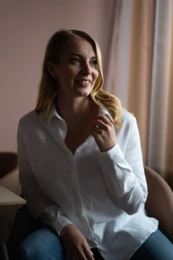 Chloe Linen Shirt Coconut Milk White<Nakoa Hot