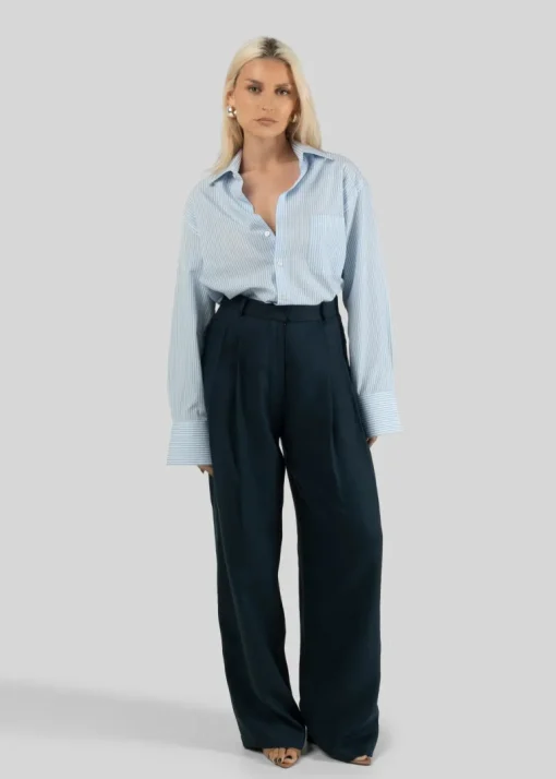 Chloe Pellava Housut Tummansininen<GUAJA. Store