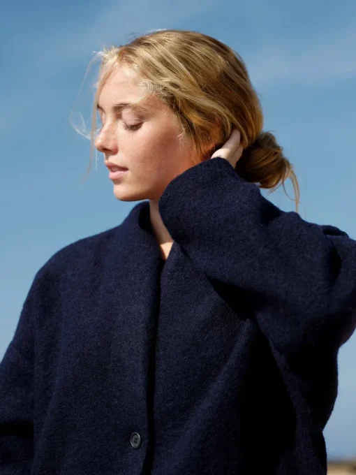 Cigala Organic Wool Coat Dark Blue<Cecilia Sörensen Best