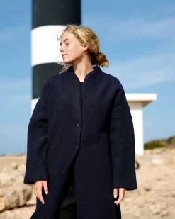 Cigala Organic Wool Coat Dark Blue<Cecilia Sörensen Best