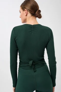 Claire Wrap Top Seaweed<MANDALA Online