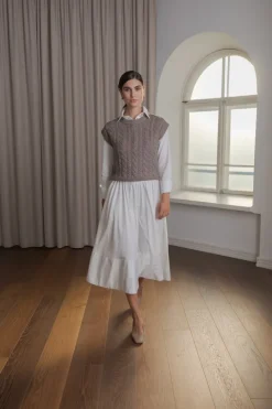 Clarene Cotton Blend Skirt With Wide Trim<Original Story Discount