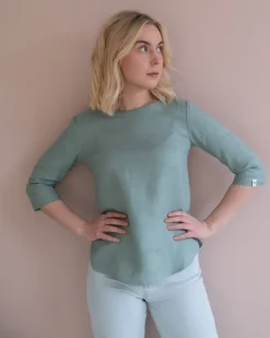 Classic Linen Blouse Desert Sage Green<Nakoa Flash Sale