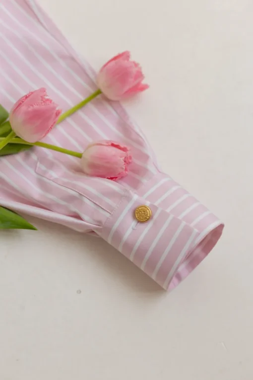 Classic Oversized Shirt Pink Wide Stripes<Enteliér Best
