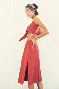 Comporta High Waist Skirt Berry<Vanilla Sand New