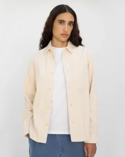 Cord Casual Unisex Shirt White<Rotholz Clearance