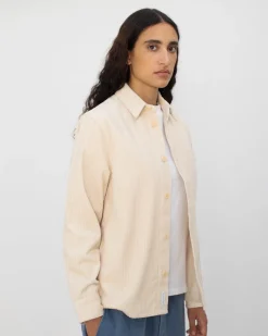 Cord Casual Unisex Shirt White<Rotholz Clearance