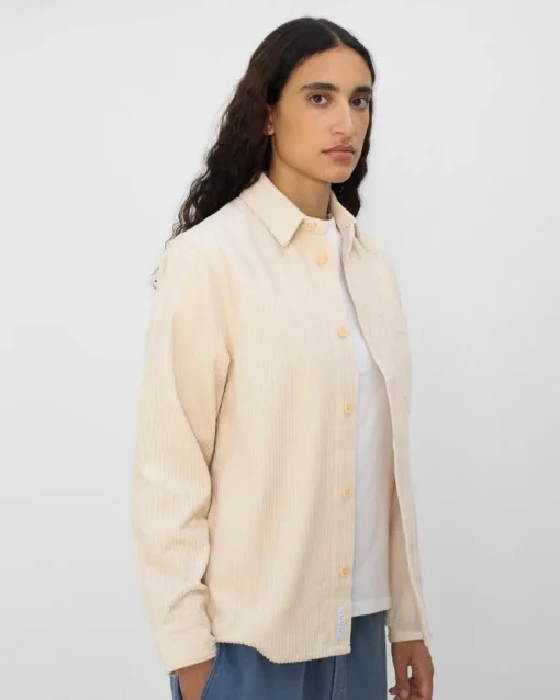 Cord Casual Unisex Shirt White<Rotholz Clearance