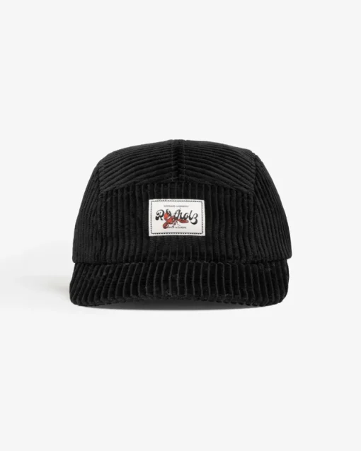 Cord 5-Panel Cap Organic Cotton Soft Black<Rotholz Cheap