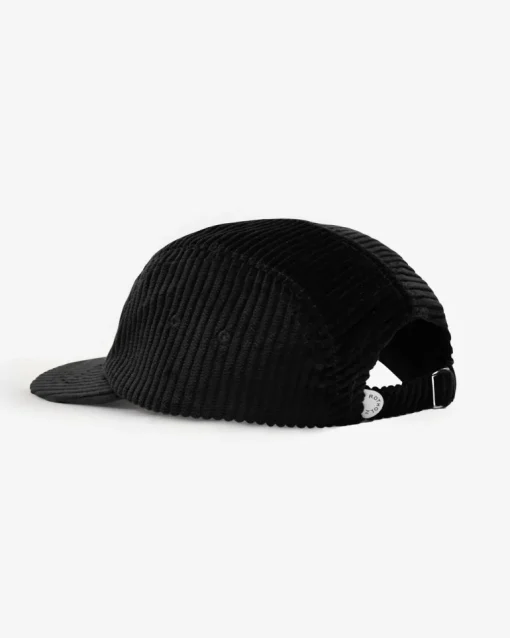 Cord 5-Panel Cap Organic Cotton Soft Black<Rotholz Cheap