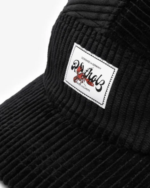 Cord 5-Panel Cap Organic Cotton Soft Black<Rotholz Cheap