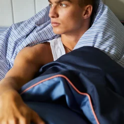 Cotton Sateen Duvet Cover Set Dusty Blue-Indigo<HOMEHAGEN Outlet